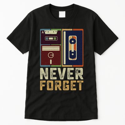 Never Forget Retro Vintage Cool 80s 90s Funny Geeky Nerdy Tall T-Shirt