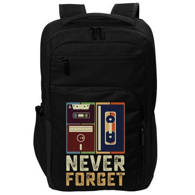 Never Forget Retro Vintage Cool 80s 90s Funny Geeky Nerdy Impact Tech Backpack