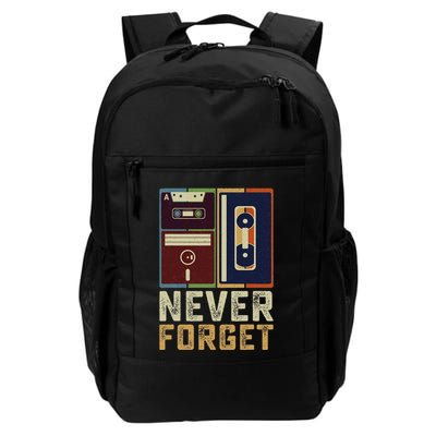Never Forget Retro Vintage Cool 80s 90s Funny Geeky Nerdy Backpack