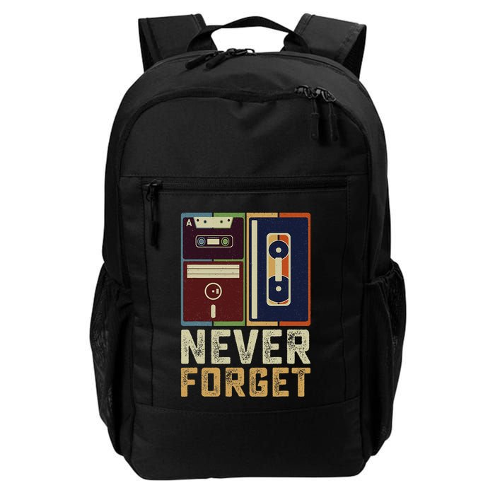 Never Forget Retro Vintage Cool 80s 90s Funny Geeky Nerdy Backpack