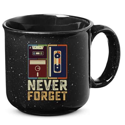 Never Forget Retro Vintage Cool 80s 90s Funny Geeky Nerdy 15oz Campfire Ceramic Mug
