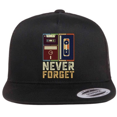 Never Forget Retro Vintage Cool 80s 90s Funny Geeky Nerdy Flatbill Hat
