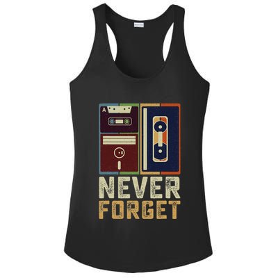 Never Forget Retro Vintage Cool 80s 90s Funny Geeky Nerdy Ladies PosiCharge Competitor Racerback Tank