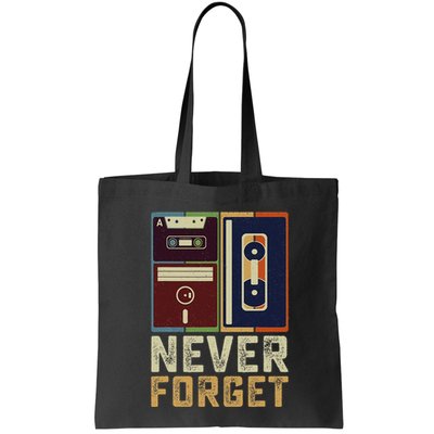 Never Forget Retro Vintage Cool 80s 90s Funny Geeky Nerdy Bag