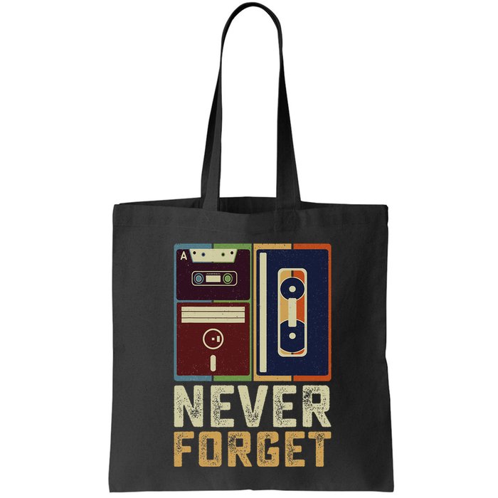 Never Forget Retro Vintage Cool 80s 90s Funny Geeky Nerdy Bag