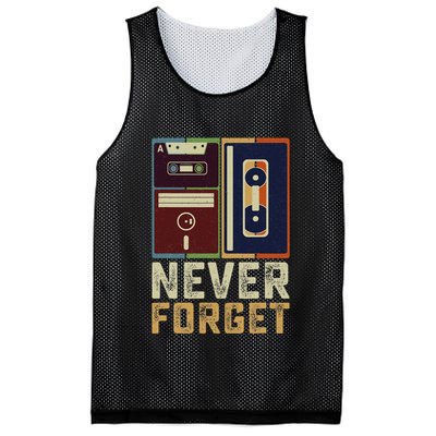 Never Forget Retro Vintage Cool 80s 90s Funny Geeky Nerdy Mesh Reversible Basketball Jersey Tank