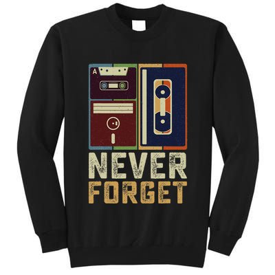 Never Forget Retro Vintage Cool 80s 90s Funny Geeky Nerdy Tall Sweatshirt
