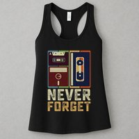 Never Forget Retro Vintage Cool 80s 90s Funny Geeky Nerdy Womens Tank Top