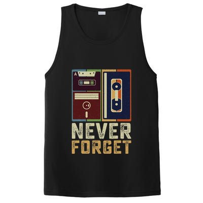 Never Forget Retro Vintage Cool 80s 90s Funny Geeky Nerdy PosiCharge Competitor Tank