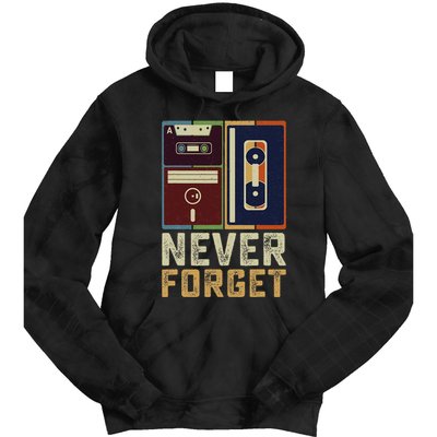 Never Forget Retro Vintage Cool 80s 90s Funny Geeky Nerdy Tie Dye Hoodie