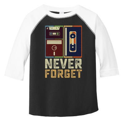 Never Forget Retro Vintage Cool 80s 90s Funny Geeky Nerdy Toddler Fine Jersey T-Shirt
