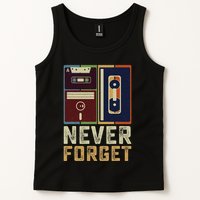 Never Forget Retro Vintage Cool 80s 90s Funny Geeky Nerdy Tank Top