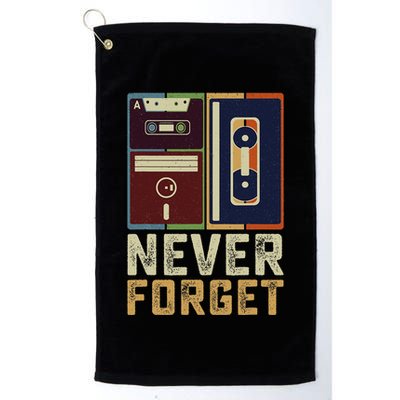 Never Forget Retro Vintage Cool 80s 90s Funny Geeky Nerdy Golf Towel