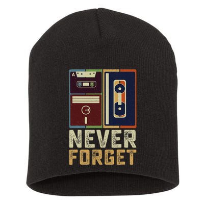 Never Forget Retro Vintage Cool 80s 90s Funny Geeky Nerdy Short Acrylic Beanie