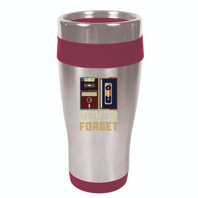 Never Forget Retro Vintage Cool 80s 90s Funny Geeky Nerdy 16oz Travel Tumbler