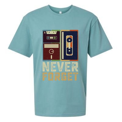 Never Forget Retro Vintage Cool 80s 90s Funny Geeky Nerdy Sueded Cloud Jersey T-Shirt