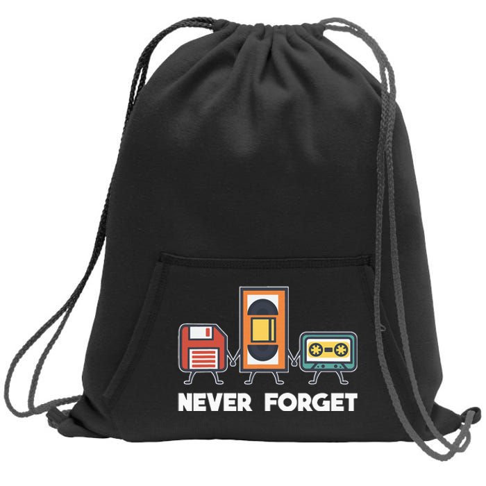 Never Forget Retro 90s Technology Music Throwback Sweatshirt Cinch Pack Bag