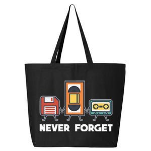 Never Forget Retro 90s Technology Music Throwback 25L Jumbo Tote