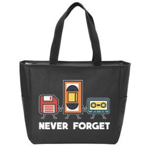 Never Forget Retro 90s Technology Music Throwback Zip Tote Bag