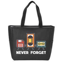 Never Forget Retro 90s Technology Music Throwback Zip Tote Bag