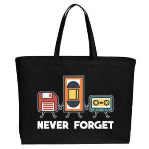 Never Forget Retro 90s Technology Music Throwback Cotton Canvas Jumbo Tote