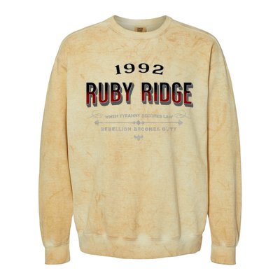 Never Forget Ruby Ridge When Tyranny Becomes Law Colorblast Crewneck Sweatshirt