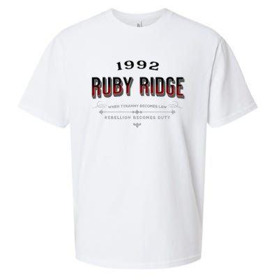 Never Forget Ruby Ridge When Tyranny Becomes Law Sueded Cloud Jersey T-Shirt