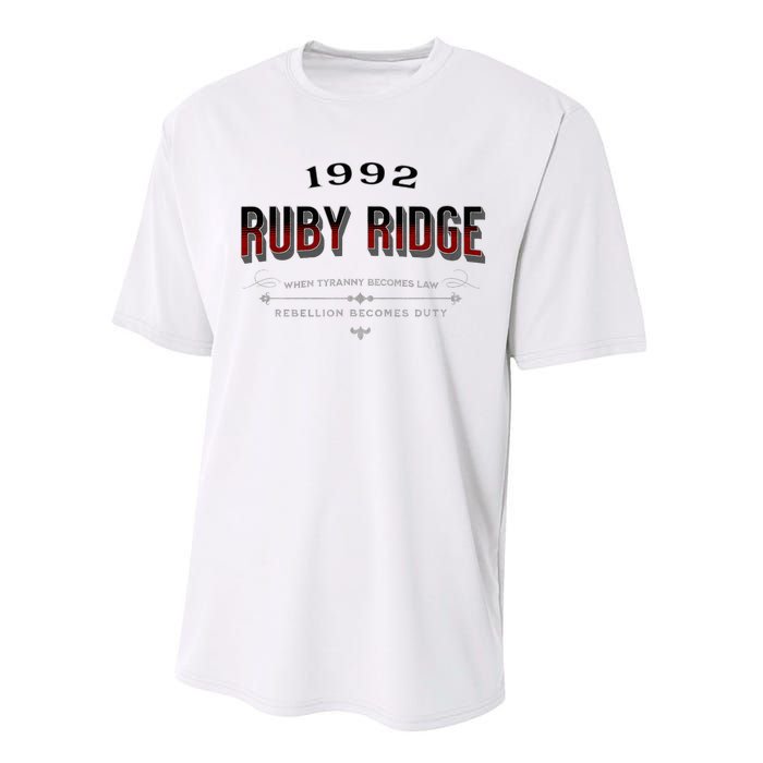 Never Forget Ruby Ridge When Tyranny Becomes Law Performance Sprint T-Shirt