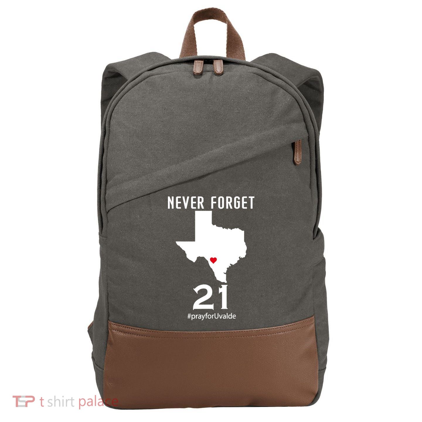 Never Forget Robb Elementary School Texas Pray For Uvalde Cotton Canvas Backpack