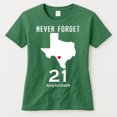 Never Forget Robb Elementary School Texas Pray For Uvalde Womens T-Shirt