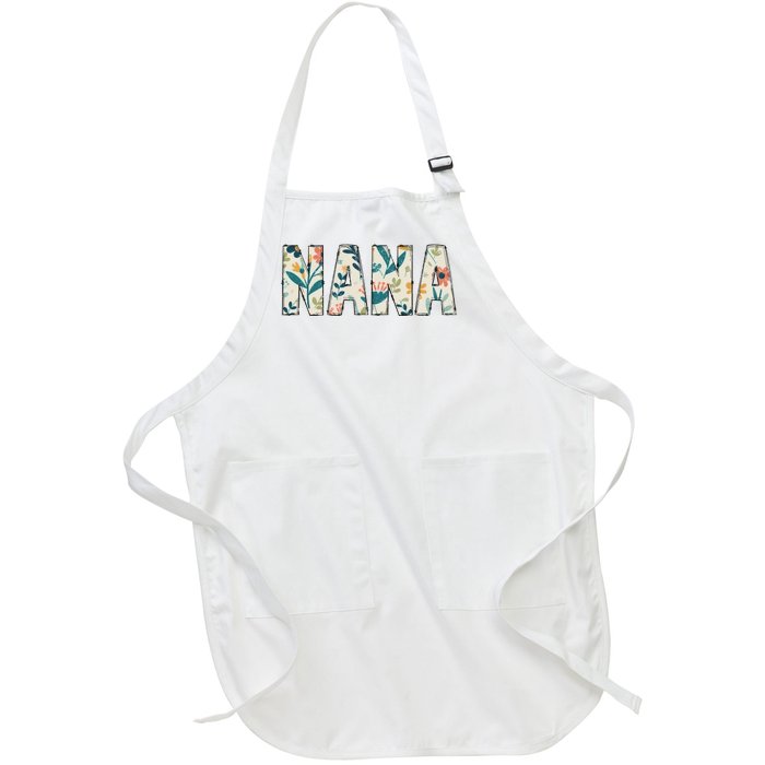 Nana Floral Retro Full-Length Apron With Pockets