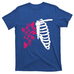 Nurse Floral Rib Cage Er Pqrst Ortho Registered Rn Funny Gift Funny Gift T-Shirt