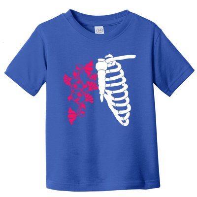 Nurse Floral Rib Cage Er Pqrst Ortho Registered Rn Funny Gift Funny Gift Toddler T-Shirt