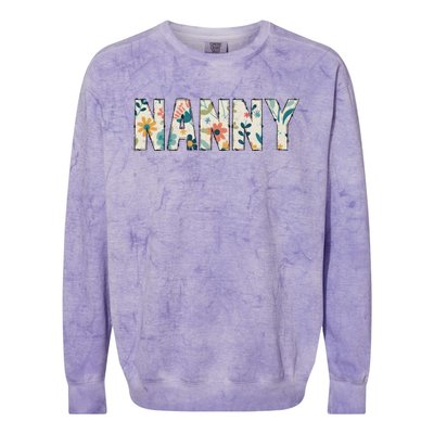 Nanny Floral Retro Colorblast Crewneck Sweatshirt