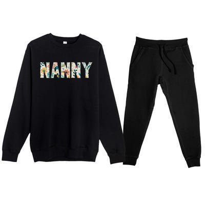 Nanny Floral Retro Premium Crewneck Sweatsuit Set