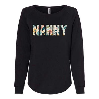 Nanny Floral Retro Womens California Wash Sweatshirt