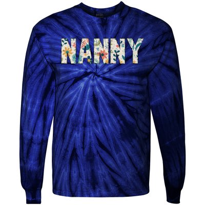 Nanny Floral Retro Tie-Dye Long Sleeve Shirt