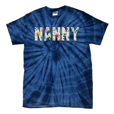 Nanny Floral Retro Tie-Dye T-Shirt