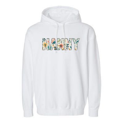 Nanny Floral Retro Garment-Dyed Fleece Hoodie