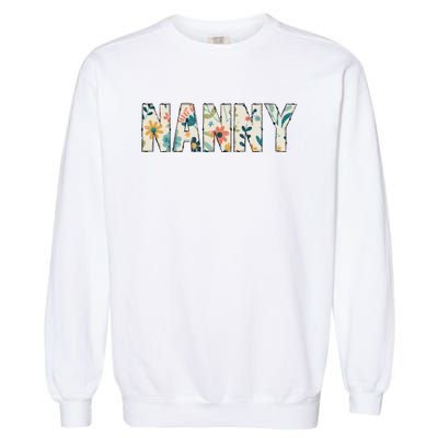 Nanny Floral Retro Garment-Dyed Sweatshirt