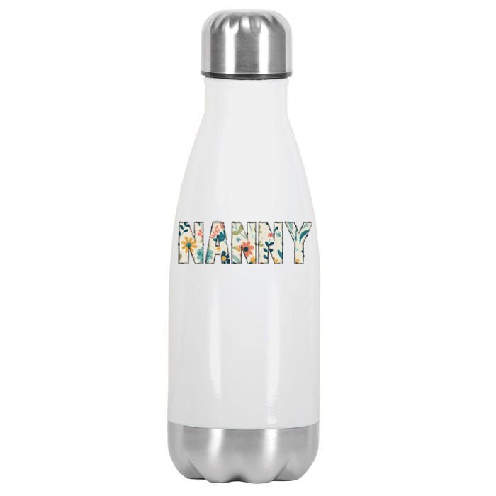 Nanny Floral Retro Stainless Steel Insulated Water Bottle