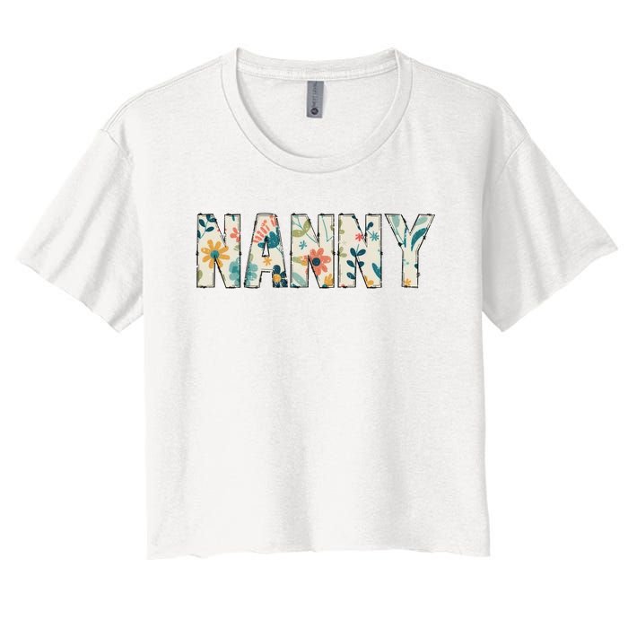 Nanny Floral Retro Women's Crop Top Tee