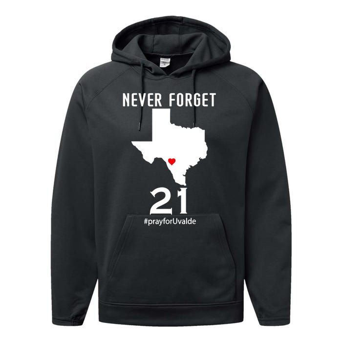 Never Forget Robb Elementary School Texas Pray For Uvalde Performance Fleece Hoodie