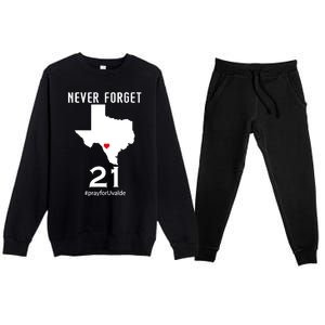 Never Forget Robb Elementary School Texas Pray For Uvalde Premium Crewneck Sweatsuit Set