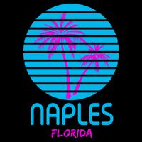 Naples Florida Retro Palm Tree Sunset Tie-Dye T-Shirt