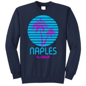 Naples Florida Retro Palm Tree Sunset Tall Sweatshirt