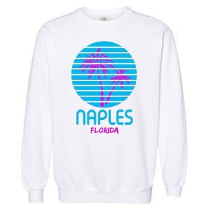 Naples Florida Retro Palm Tree Sunset Garment-Dyed Sweatshirt