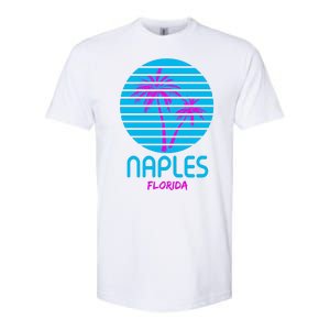 Naples Florida Retro Palm Tree Sunset Softstyle CVC T-Shirt