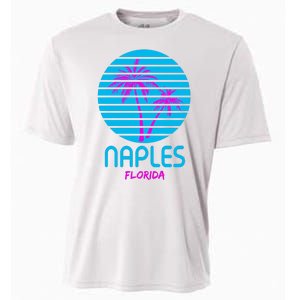 Naples Florida Retro Palm Tree Sunset Cooling Performance Crew T-Shirt