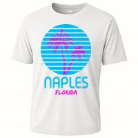 Naples Florida Retro Palm Tree Sunset Cooling Performance Crew T-Shirt
